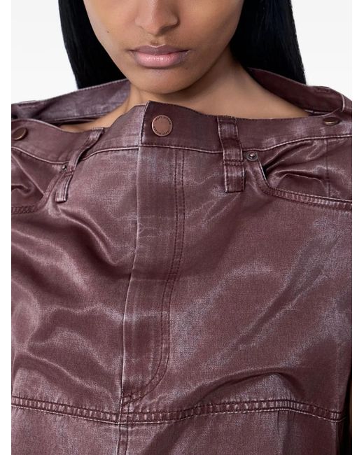 Issey Miyake Purple Structured Sleeveless Top