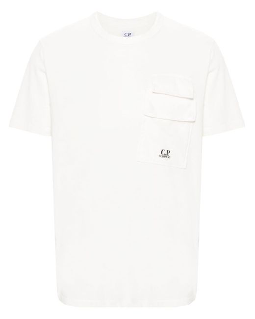 Camiseta con logo estampado C P Company de hombre de color White