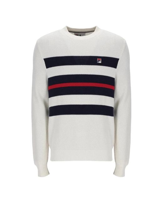 Fila White Giuseppe Cotton Sweater for men