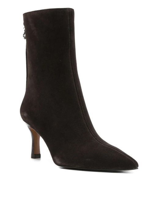 Maje Black 70Mm Pointed-Toe Zip-Up Boots