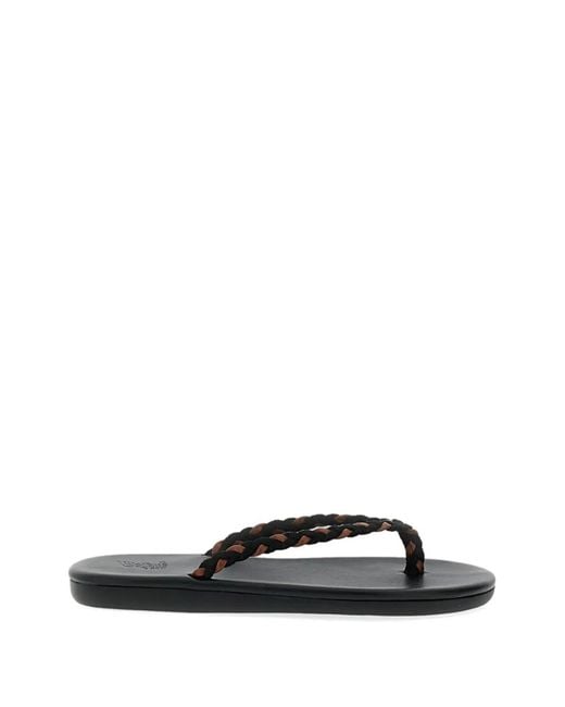 Ancient Greek Sandals White Saionara Braided Flip-Flops