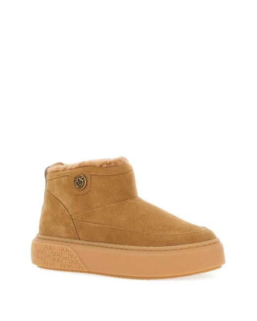 Pinko Brown Suede Platform Boots