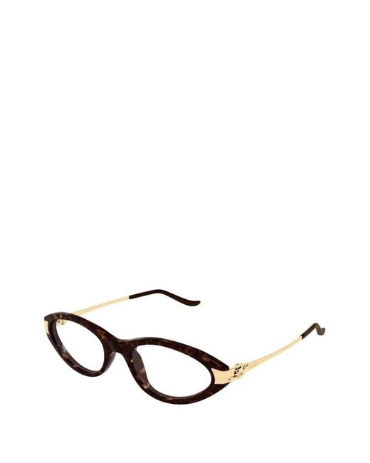 Cartier Black Oval-Frame Glasses