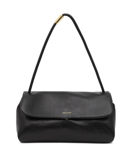 Trussardi Black Medium Orbita Flap Shoulder Bag