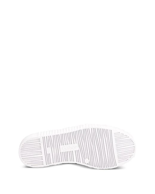 Gabor White Flatform Lace-Up Sneakers