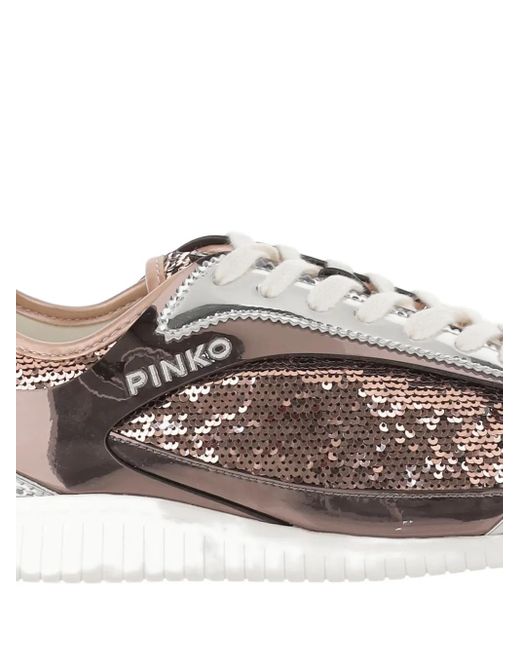 Pinko Multicolor Sequin Leather Sneakers