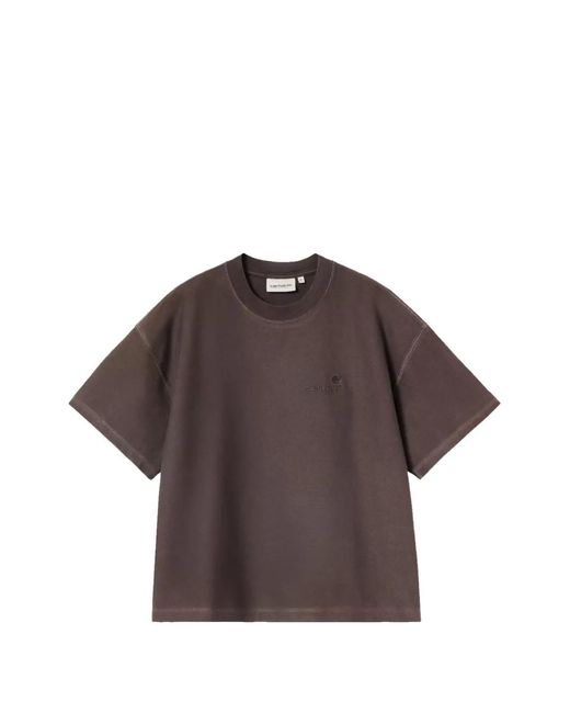 Carhartt Brown Lambert Logo-Embroidered T-Shirt