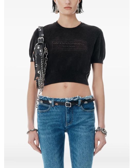 Alexander Wang ショートスリーブ ニットトップ Blue