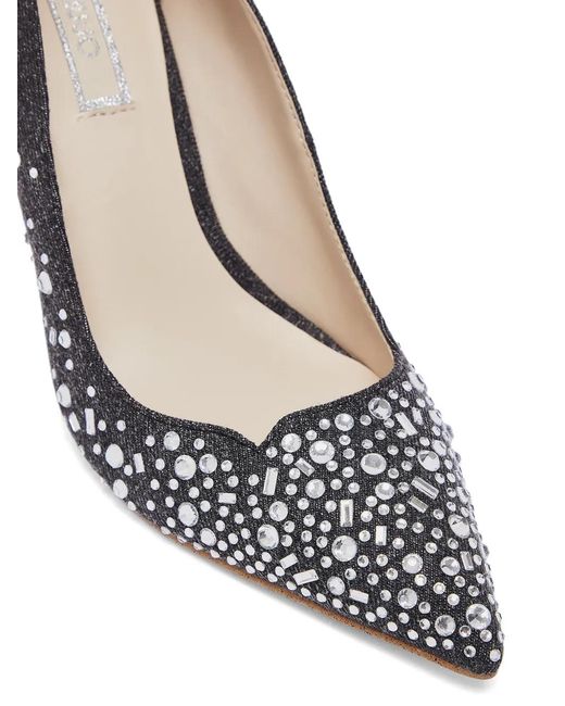Liu Jo Metallic Denim Rhinestone-Embellished Pumps