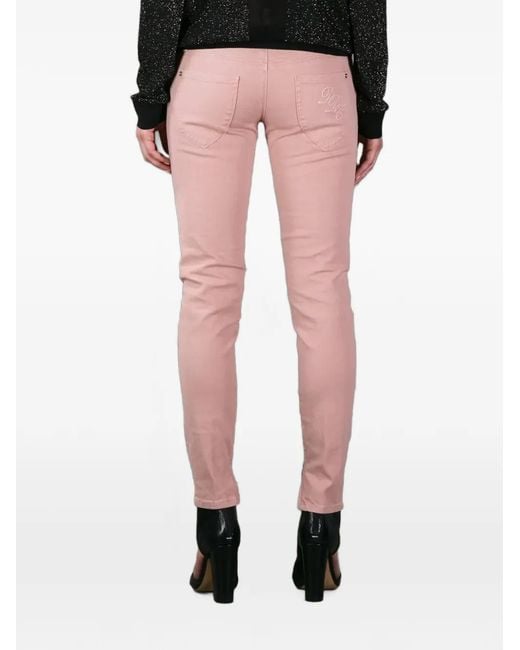 Vaqueros Con Logo Bordado DSquared² de color Pink