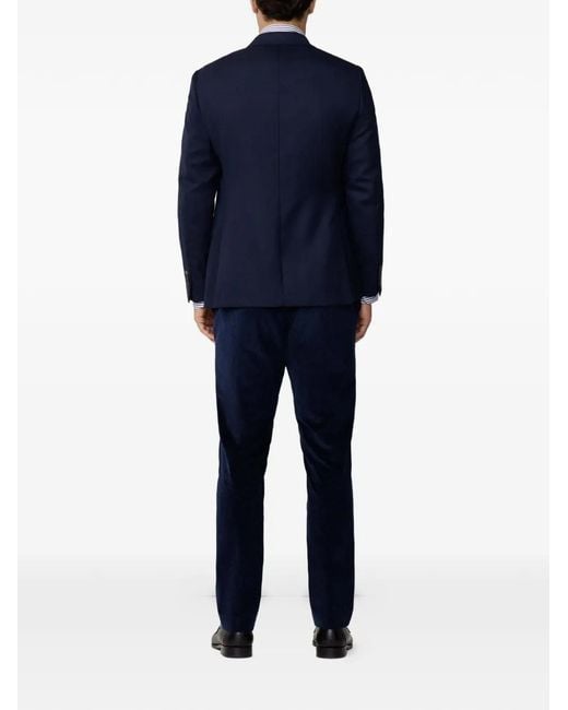 Hackett Blue Hopsack-Weave Notch-Lapel Blazer for men