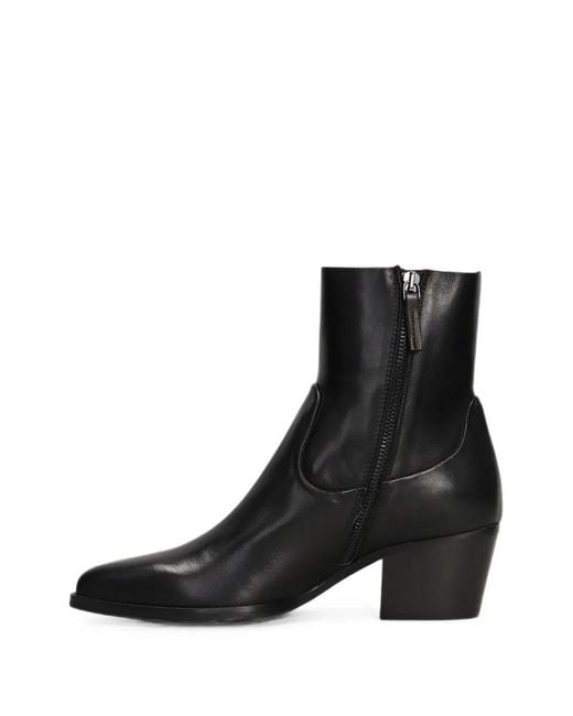Julie Dee Black Pointed-Toe Ankle Boots