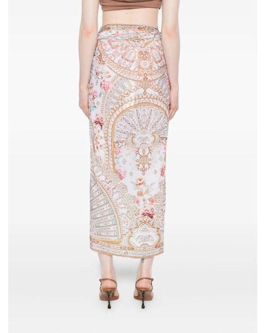 Pareo con estampado floral Camilla de color White
