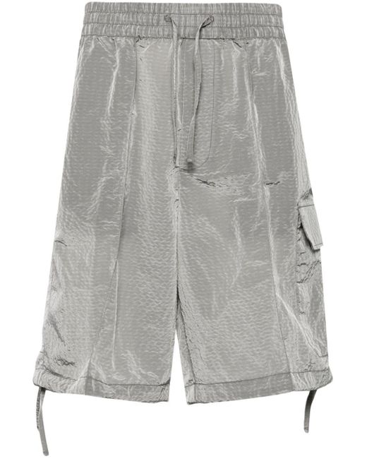 Emporio Armani Leichte Cargo-Shorts aus Seersucker in Gray für Herren