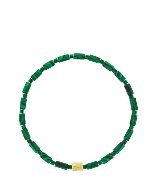Luis Morais Green Bracelet À Perles En Malachite for men