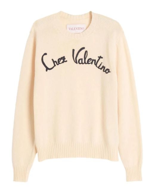 Valentino Garavani Natural Chez-Embroidered Sweater for men
