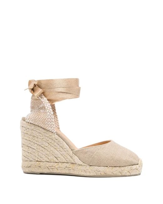 Castaner Natural Carina Tie-Fastening Wedge Espadrilles