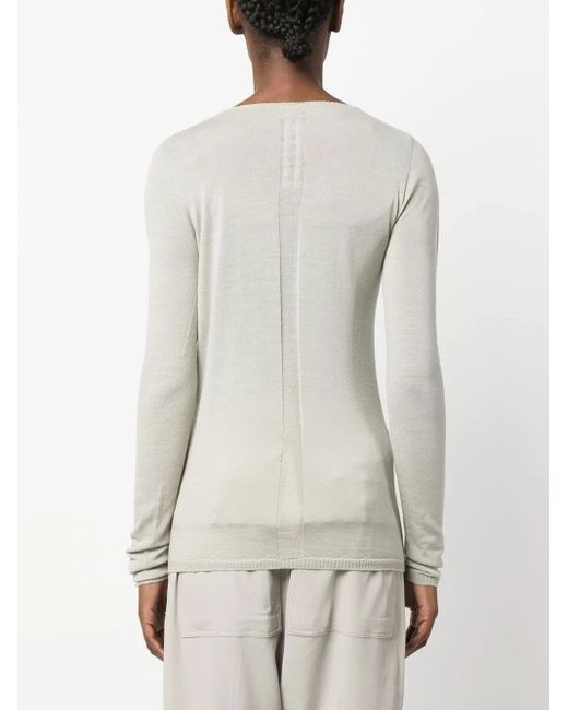 Rick Owens White Column Knit Sweater