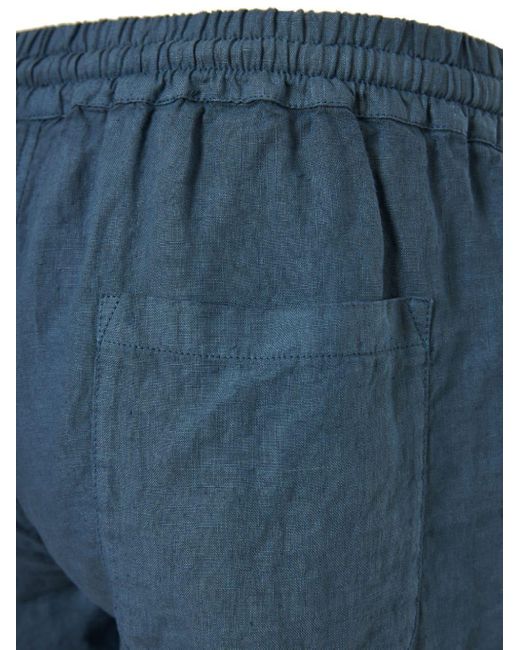 Fedeli Blue Bonifacio Linen Trousers for men