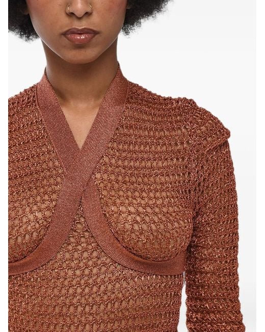 Off-White c/o Virgil Abloh Red Criss-Cross Detail Net Sweater
