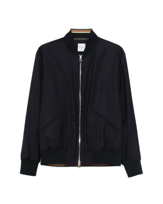 Paul Smith Blue Zip-Up Bomber Jacket for men