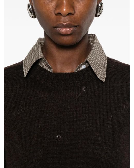 Aragona Black Ribbed-Trim Sweater