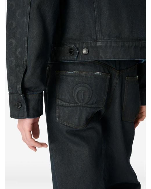 メンズ MARINE SERRE Moon ワックス デニムジャケット Black