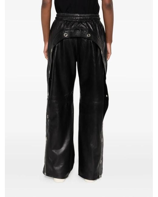 R13 Black Leather Side-Zip Trousers