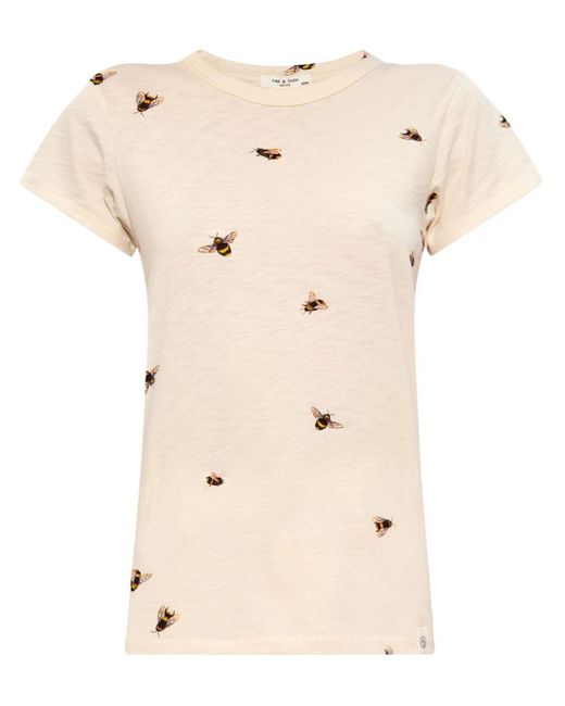 Rag & Bone Natural T-Shirt mit Hummel-Print