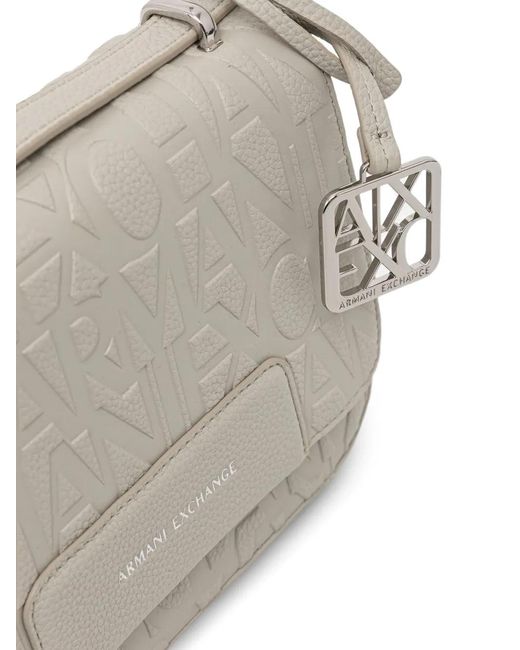 ARMANI EXCHANGE Gray Logo-Embossed Crossbody Bag