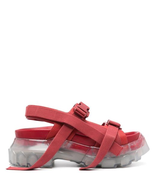 Rick Owens Tractor Chunky Sandals Red