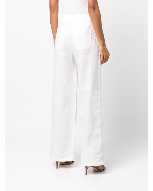 Cult Gaia White Wynn Wide-Leg Trousers