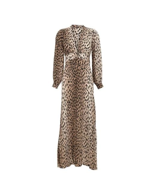 Rixo Natural Robe Emory À Imprimé Léopard