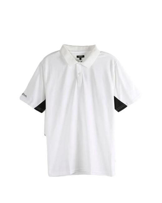 Malbon Golf White Evergreen Paneled Performance Pique Polo Shirt for men