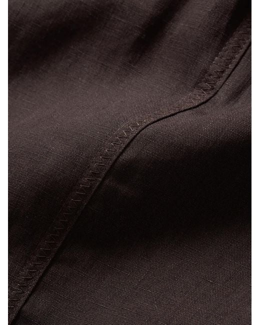 Orlebar Brown White Alex Drawstring Linen Deck Shorts for men
