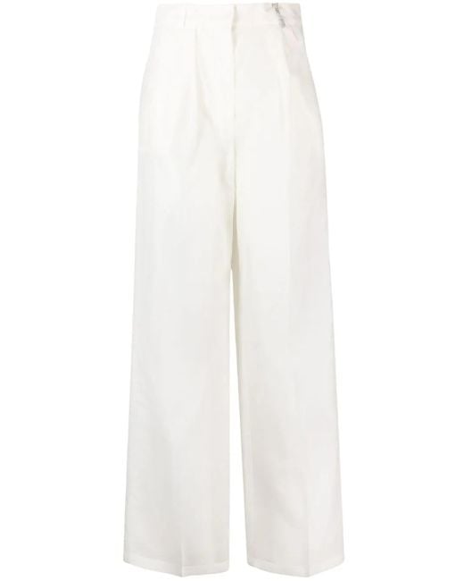 Fabiana Filippi White Transparent-Leg Loose-Fit Trousers
