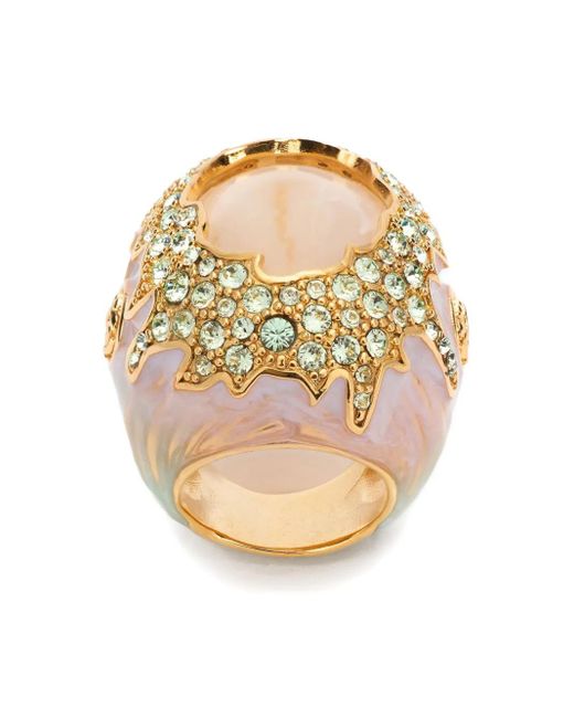 Roberto Cavalli クリスタル リング Metallic