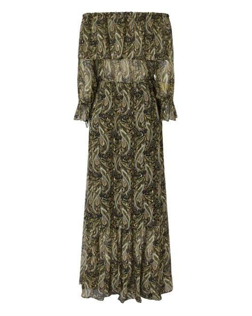 Pinko Jurk Met Paisley-Print in het Green