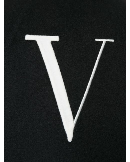 Valentino Garavani Black Logo-Appliqué Jacket for men