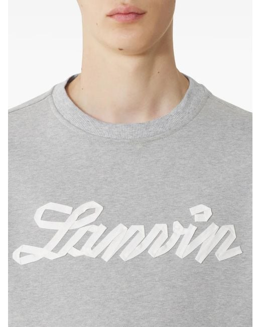 Lanvin Gray Crewneck Long-Sleeved Sweatshirt for men