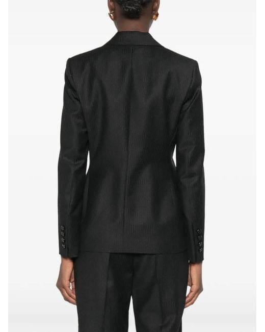 Blazé Milano Black Pinstriped Double-Breasted Jacket