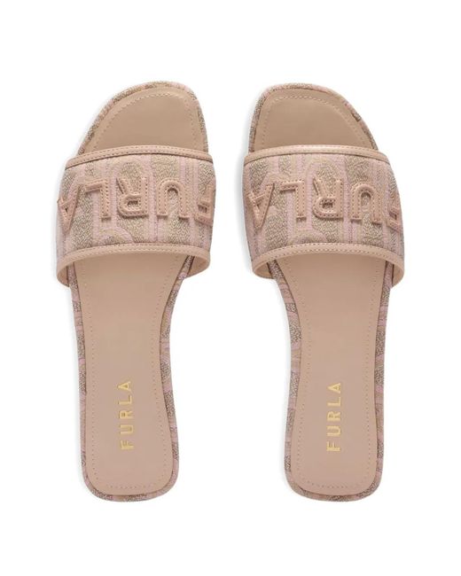 Furla Pink Logo Sandals