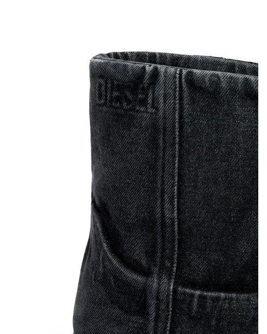 DIESEL Black D-Hammer Md Chelsea Denim Boots