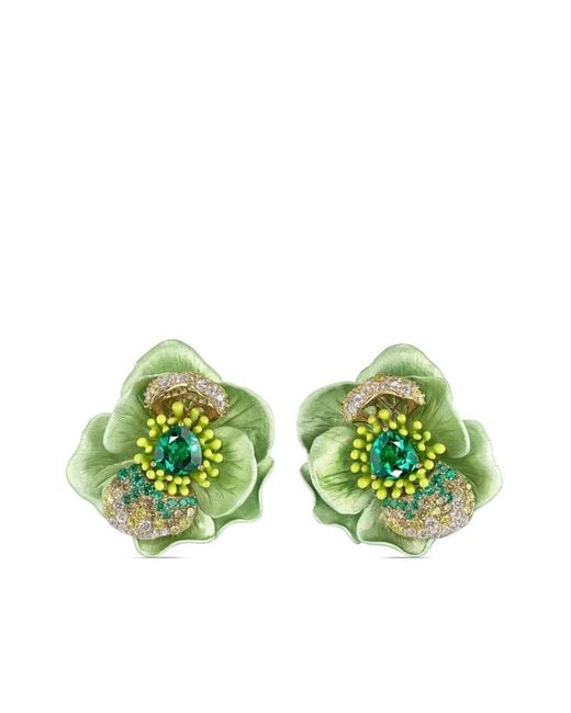 Anabela Chan Green 18Kt Citrus Bloom Multi-Stone Earrings