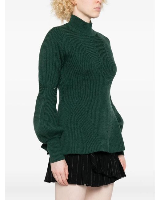 Zimmermann Green Hypnotic Ribbed Sweater