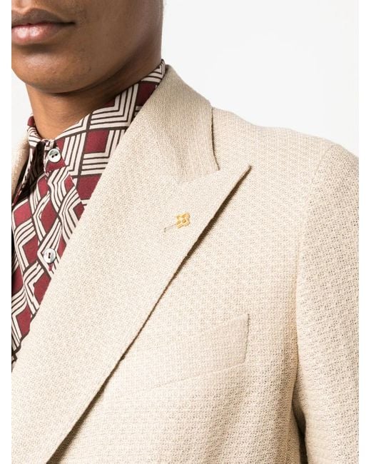 Tagliatore Natural Double-Breasted Peak-Lapels Blazer for men