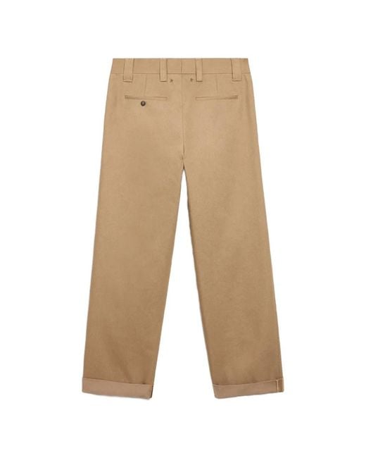 Golden Goose Deluxe Brand Natural Tailored Trousers With Straight Leg for men