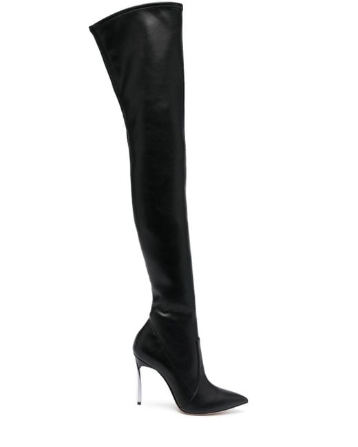 Casadei Black Blade Eco Leather Over The Knee Boots