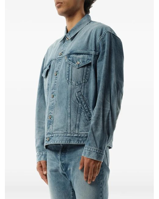 Doublet Blue Care Chest-Flap-Pocket Button-Up Denim Jacket for men