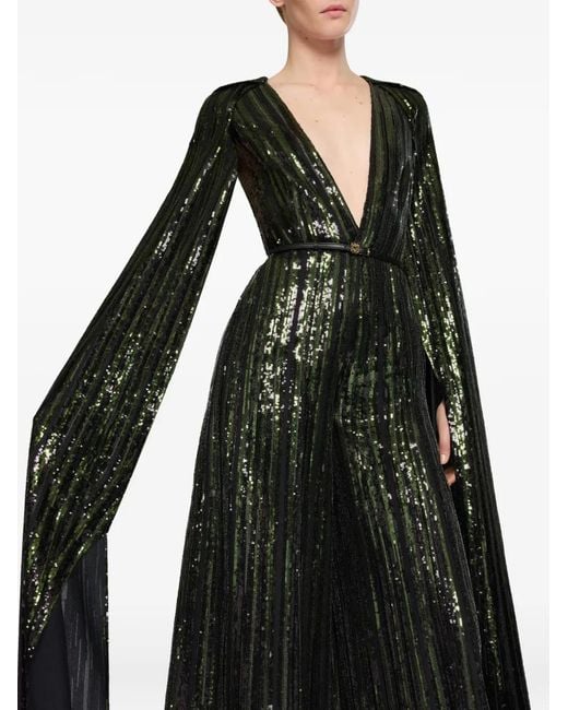 Elie Saab Black Sequin-Embellishment Jumpsuit